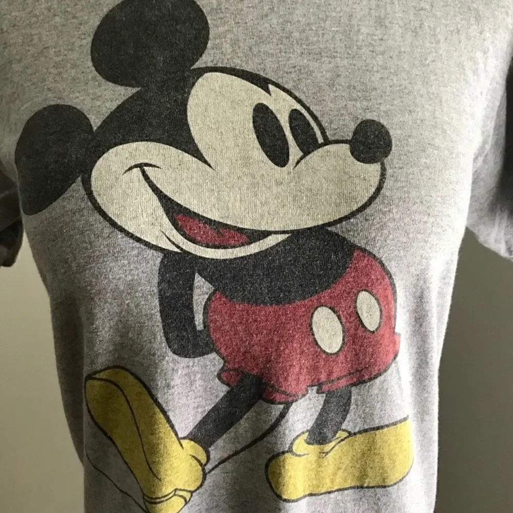 Mickey Mouse Gray Short Sleeve T-Shirt Sz S